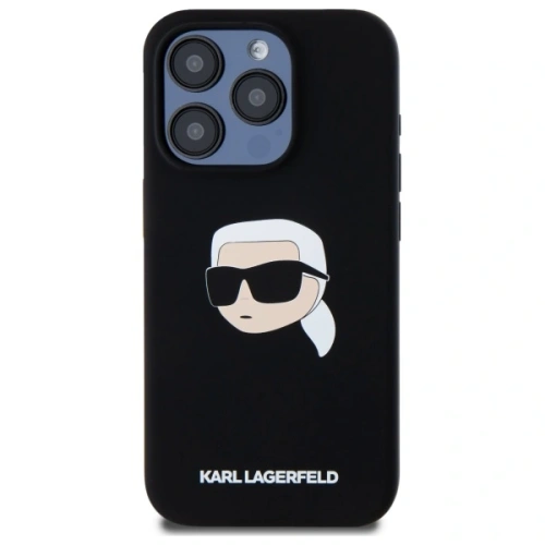 Etui Karl Lagerfeld KLHMP15LSKHPPLK Apple iPhone 15 Pro hardcase Silicone Karl Head Print MagSafe czarny/black