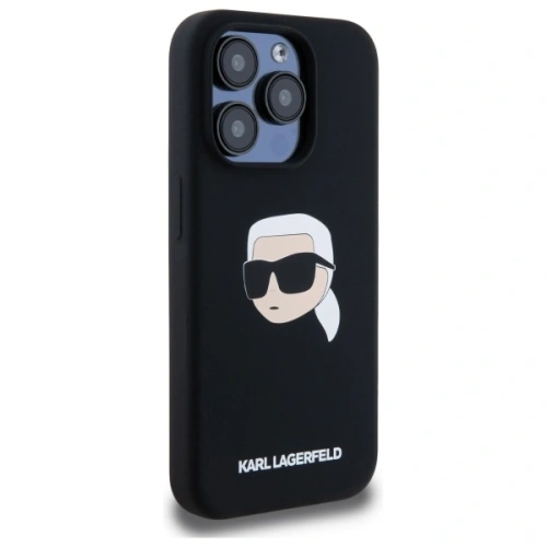 Etui Karl Lagerfeld KLHMP15LSKHPPLK Apple iPhone 15 Pro hardcase Silicone Karl Head Print MagSafe czarny/black