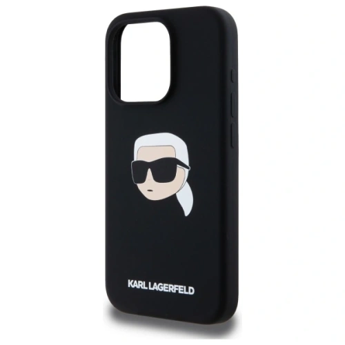 Etui Karl Lagerfeld KLHMP15LSKHPPLK Apple iPhone 15 Pro hardcase Silicone Karl Head Print MagSafe czarny/black