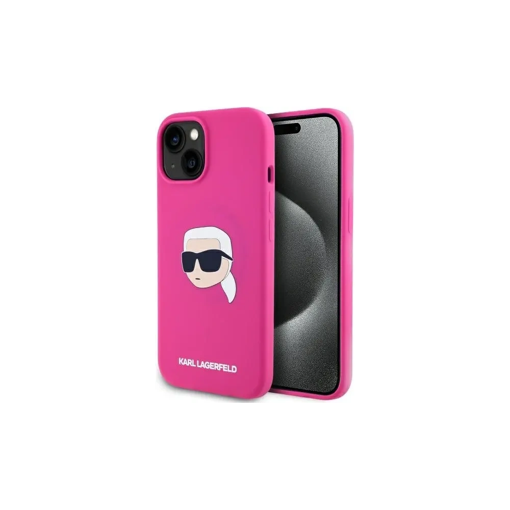 Hurtownia GSM - Karl Lagerfeld KLHMP15SSKHPPLF Apple iPhone 15 hardcase Silicon Karl Head Print MagSafe fuchsia - KLD21846 - {ean13} - Hurt