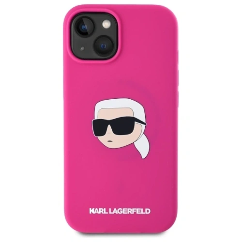 Etui Karl Lagerfeld KLHMP15SSKHPPLF Apple iPhone 15 hardcase Silicone Karl Head Print MagSafe fuksja/fuschia