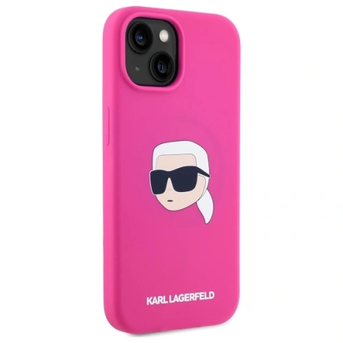 Etui Karl Lagerfeld KLHMP15SSKHPPLF Apple iPhone 15 hardcase Silicone Karl Head Print MagSafe fuksja/fuschia