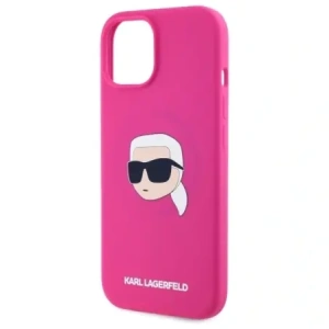 Hurtownia GSM - Karl Lagerfeld KLHMP15SSKHPPLF Apple iPhone 15 hardcase Silicon Karl Head Print MagSafe fuchsia - KLD21846 - {ean13} - Hurt