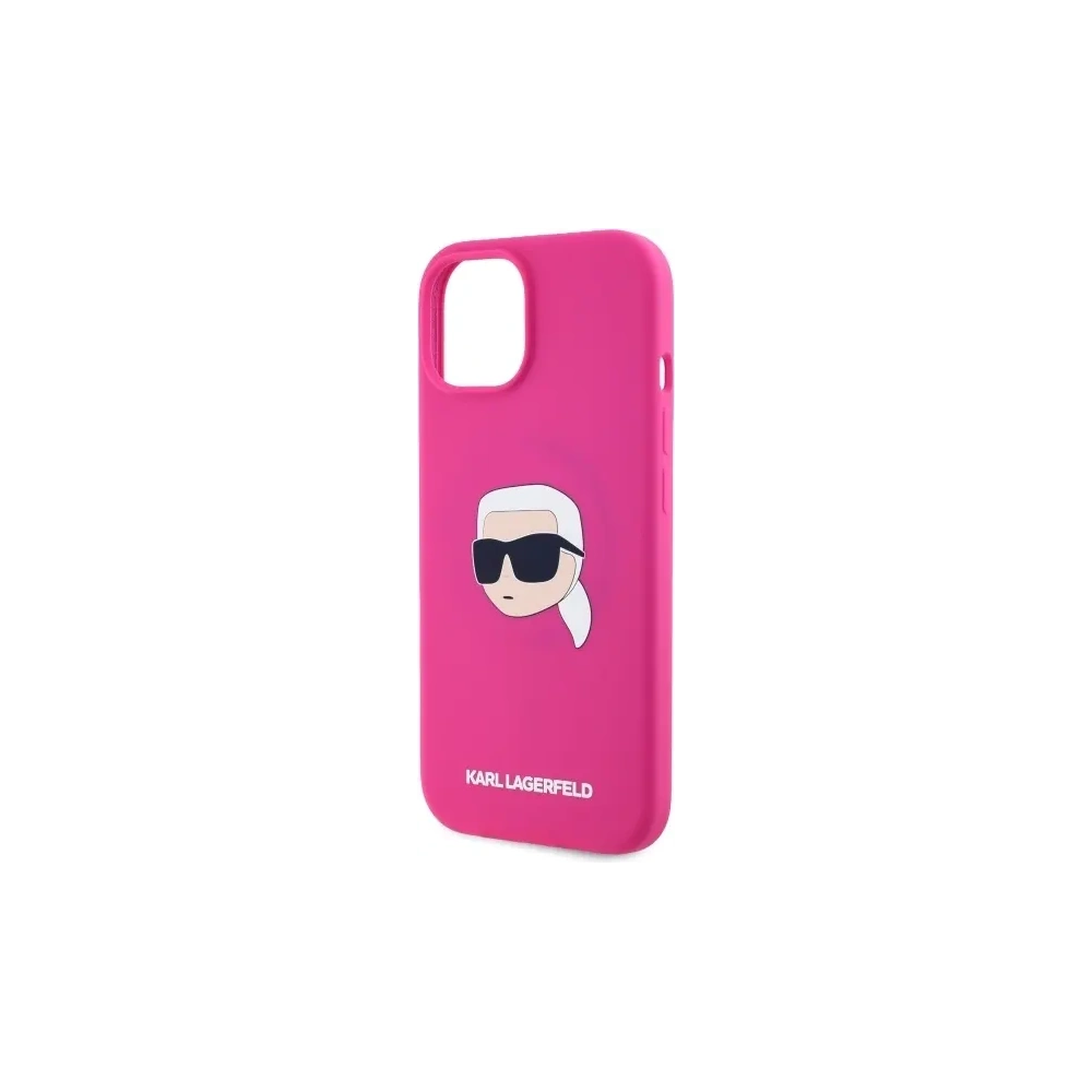 Hurtownia GSM - Karl Lagerfeld KLHMP15SSKHPPLF Apple iPhone 15 hardcase Silicon Karl Head Print MagSafe fuchsia - KLD21846 - {ean13} - Hurt