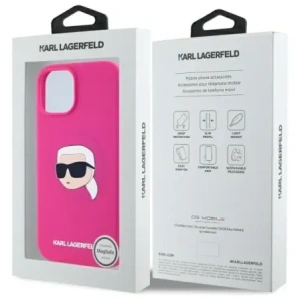 Hurtownia GSM - Karl Lagerfeld KLHMP15SSKHPPLF Apple iPhone 15 hardcase Silicon Karl Head Print MagSafe fuchsia - KLD21846 - {ean13} - Hurt