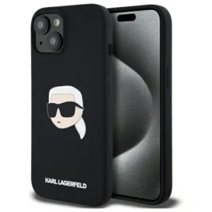 Hurtownia GSM - Karl Lagerfeld KLHMP15SSKHPPLK Apple iPhone 15 carcasă din silicon hardcase cu imprimeu Karl Head MagSafe negru - KLD21847 - {ean13} - Hurt
