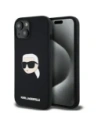 Karl Lagerfeld KLHMP15SSKHPPLK Apple iPhone 15 carcasă din silicon hardcase cu imprimeu Karl Head MagSafe negru