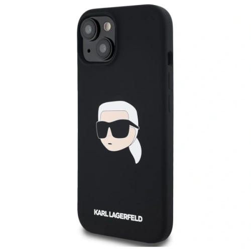 Etui Karl Lagerfeld KLHMP15SSKHPPLK Apple iPhone 15 hardcase Silicone Karl Head Print MagSafe czarny/black