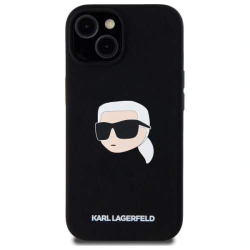 Etui Karl Lagerfeld KLHMP15SSKHPPLK Apple iPhone 15 hardcase Silicone Karl Head Print MagSafe czarny/black