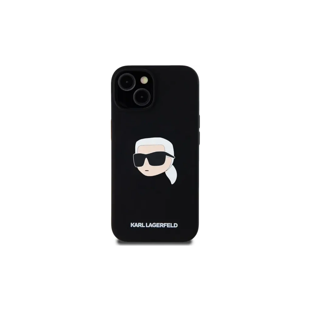 Hurtownia GSM - Karl Lagerfeld KLHMP15SSKHPPLK Apple iPhone 15 carcasă din silicon hardcase cu imprimeu Karl Head MagSafe negru - KLD21847 - {ean13} - Hurt