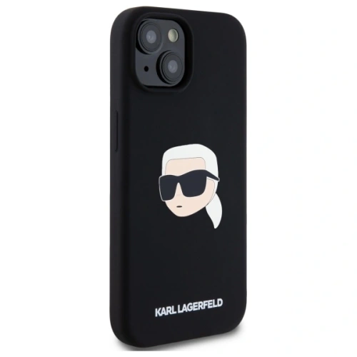 Etui Karl Lagerfeld KLHMP15SSKHPPLK Apple iPhone 15 hardcase Silicone Karl Head Print MagSafe czarny/black
