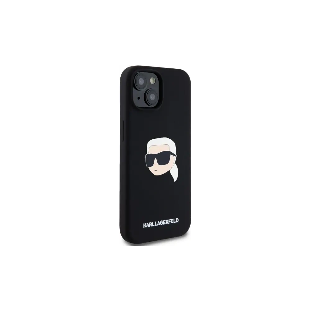 Hurtownia GSM - Karl Lagerfeld KLHMP15SSKHPPLK Apple iPhone 15 carcasă din silicon hardcase cu imprimeu Karl Head MagSafe negru - KLD21847 - {ean13} - Hurt