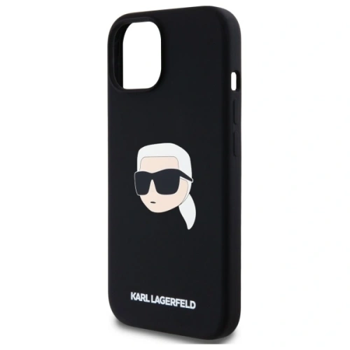 Etui Karl Lagerfeld KLHMP15SSKHPPLK Apple iPhone 15 hardcase Silicone Karl Head Print MagSafe czarny/black