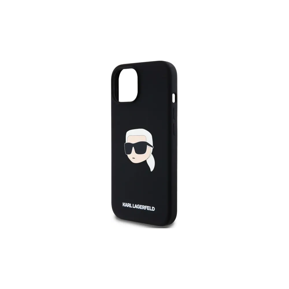 Hurtownia GSM - Karl Lagerfeld KLHMP15SSKHPPLK Apple iPhone 15 carcasă din silicon hardcase cu imprimeu Karl Head MagSafe negru - KLD21847 - {ean13} - Hurt