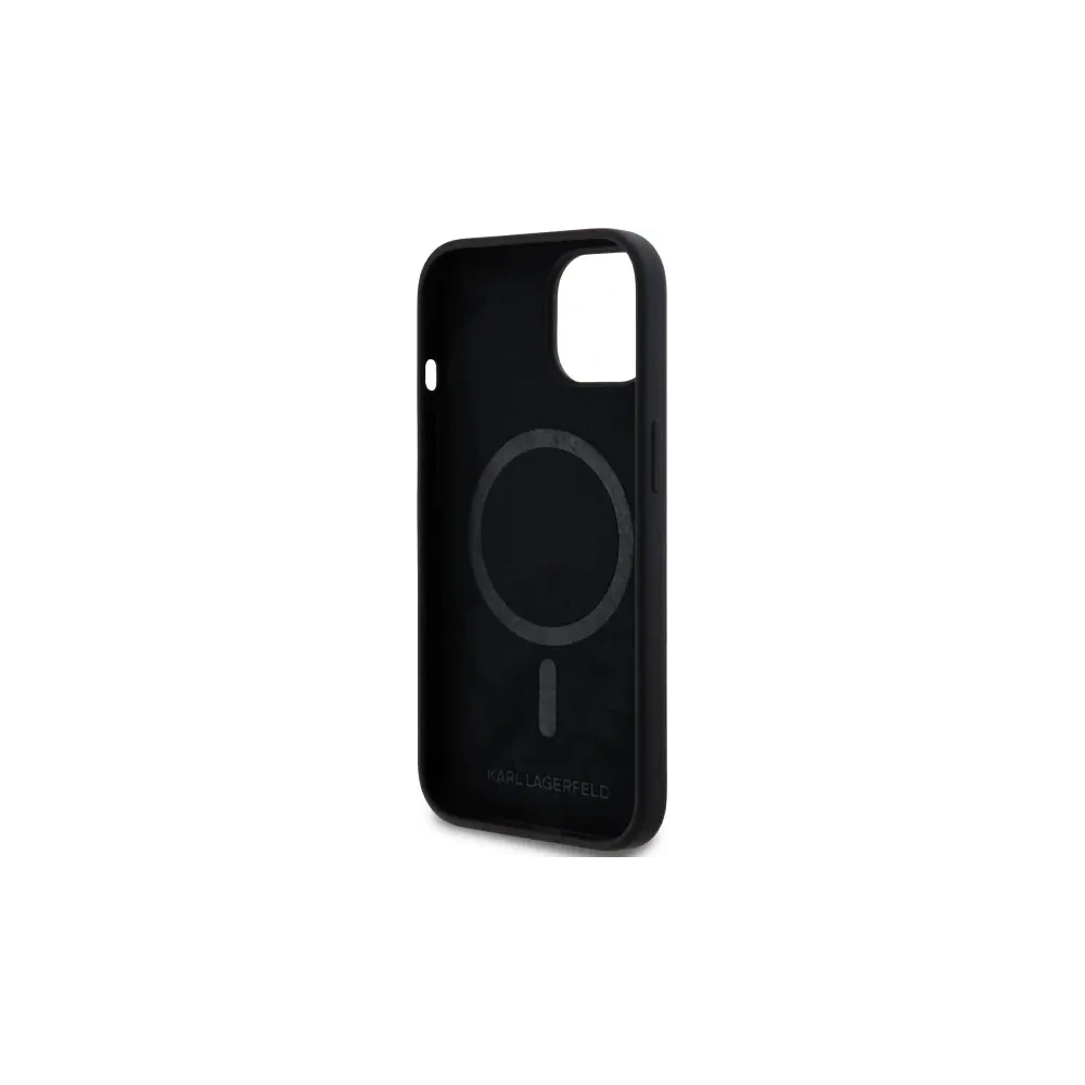 Hurtownia GSM - Etui Karl Lagerfeld KLHMP15SSKHPPLK Apple iPhone 15 hardcase Silicone Karl Head Print MagSafe černý/black - KLD21847 - {ean13} - Hurt
