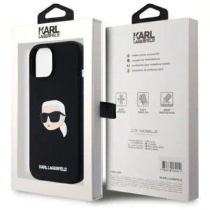 Hurtownia GSM - Karl Lagerfeld KLHMP15SSKHPPLK Apple iPhone 15 carcasă din silicon hardcase cu imprimeu Karl Head MagSafe negru - KLD21847 - {ean13} - Hurt
