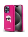 Karl Lagerfeld KLHMP15XSKHPPLF Apple iPhone 15 Pro Max Hartschale Silikon Karl Kopf Druck MagSafe fuchsia