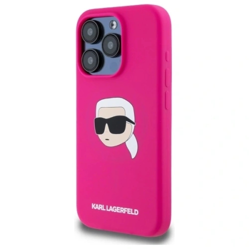Etui Karl Lagerfeld KLHMP15XSKHPPLF Apple iPhone 15 Pro Max hardcase Silicone Karl Head Print MagSafe fuksja/fuschia