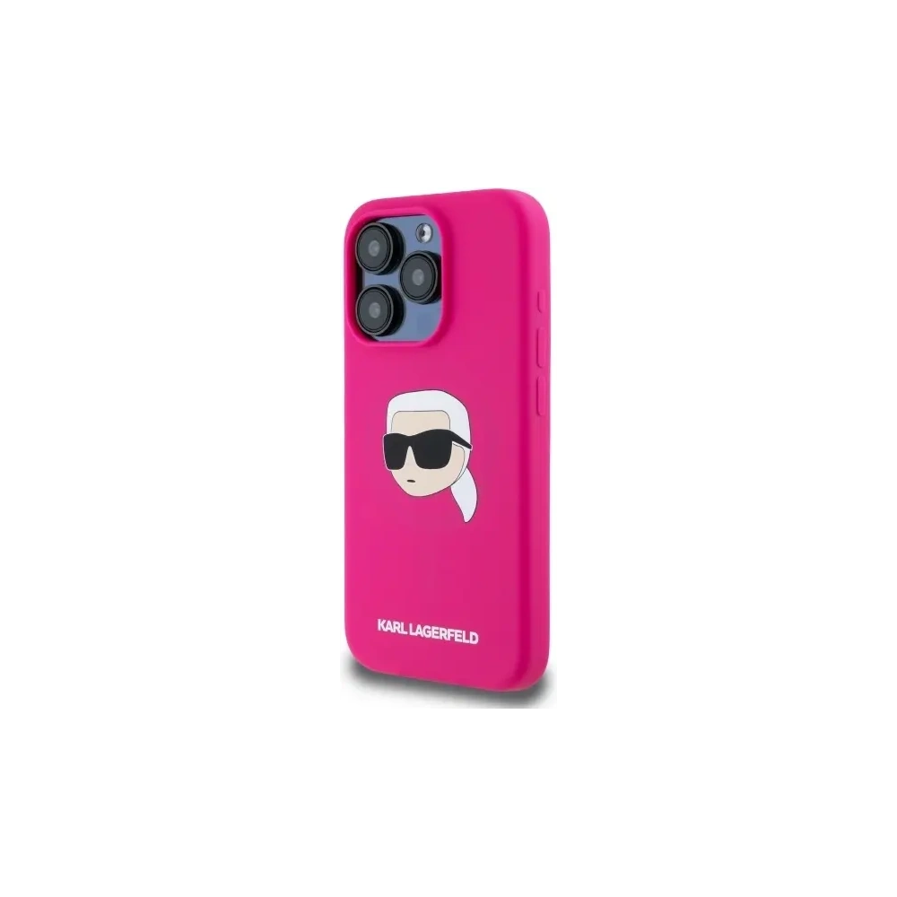 Hurtownia GSM - Karl Lagerfeld KLHMP15XSKHPPLF Apple iPhone 15 Pro Max hardcase Siliconă cu imprimeu Karl Head MagSafe fuchsia - KLD21848 - {ean13} - Hurt