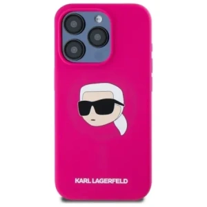 Hurtownia GSM - Karl Lagerfeld KLHMP15XSKHPPLF Apple iPhone 15 Pro Max Hartschale Silikon Karl Kopf Druck MagSafe fuchsia - KLD21848 - {ean13} - Hurt