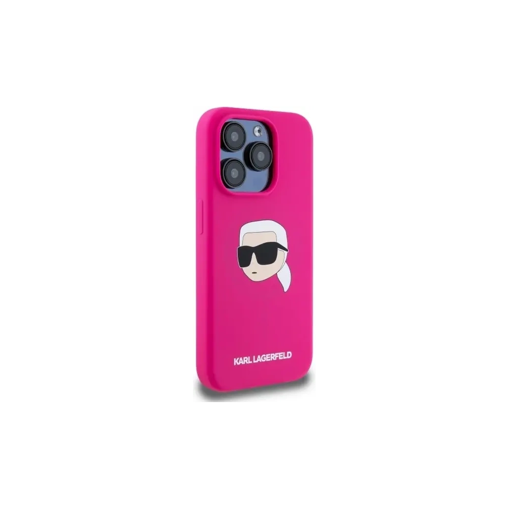 Hurtownia GSM - Karl Lagerfeld KLHMP15XSKHPPLF Apple iPhone 15 Pro Max Hartschale Silikon Karl Kopf Druck MagSafe fuchsia - KLD21848 - {ean13} - Hurt