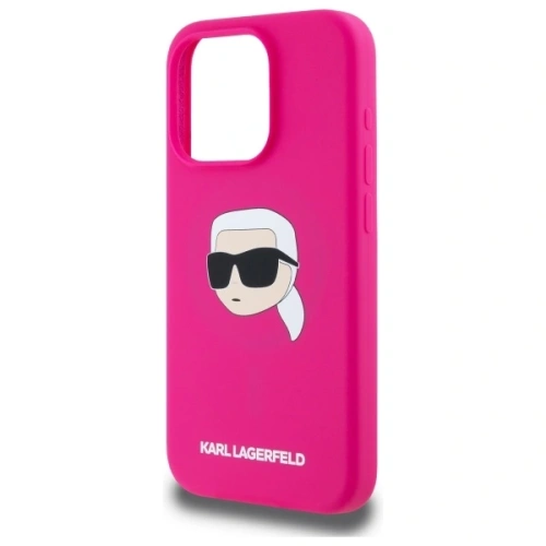 Etui Karl Lagerfeld KLHMP15XSKHPPLF Apple iPhone 15 Pro Max hardcase Silicone Karl Head Print MagSafe fuksja/fuschia