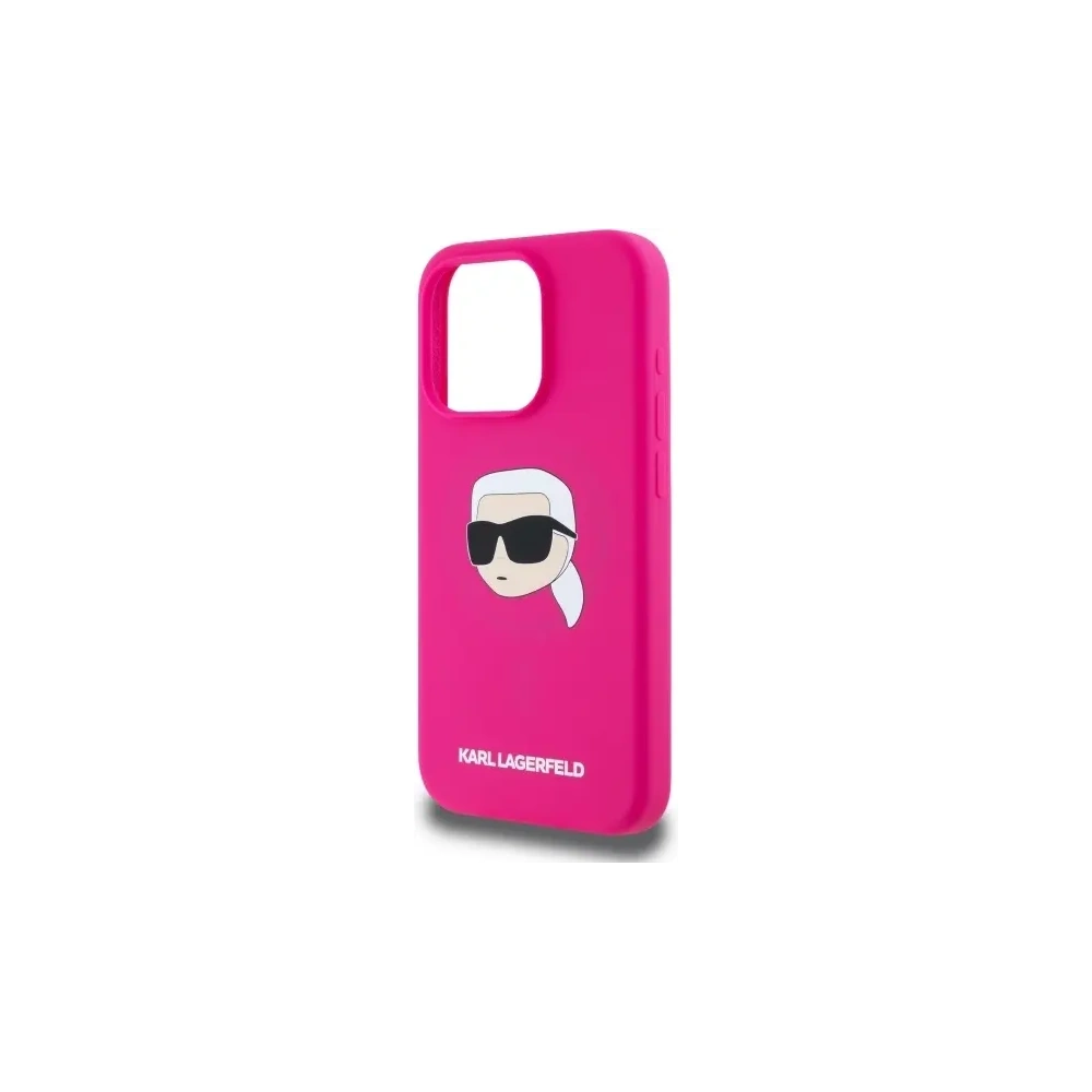 Hurtownia GSM - Karl Lagerfeld KLHMP15XSKHPPLF Apple iPhone 15 Pro Max Hartschale Silikon Karl Kopf Druck MagSafe fuchsia - KLD21848 - {ean13} - Hurt
