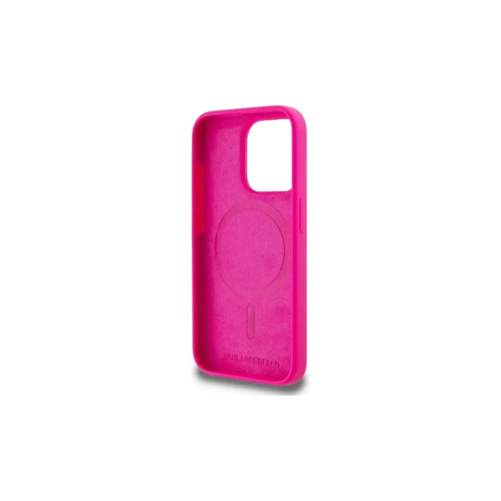 Hurtownia GSM - Karl Lagerfeld KLHMP15XSKHPPLF Apple iPhone 15 Pro Max Hartschale Silikon Karl Kopf Druck MagSafe fuchsia - KLD21848 - {ean13} - Hurt