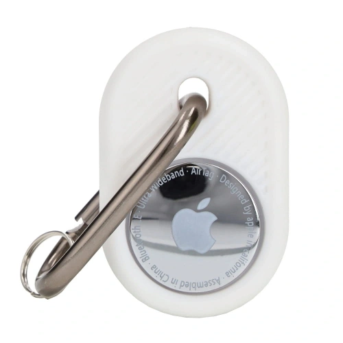 Etui Bizon Case Locator Travel do Apple AirTag białe
