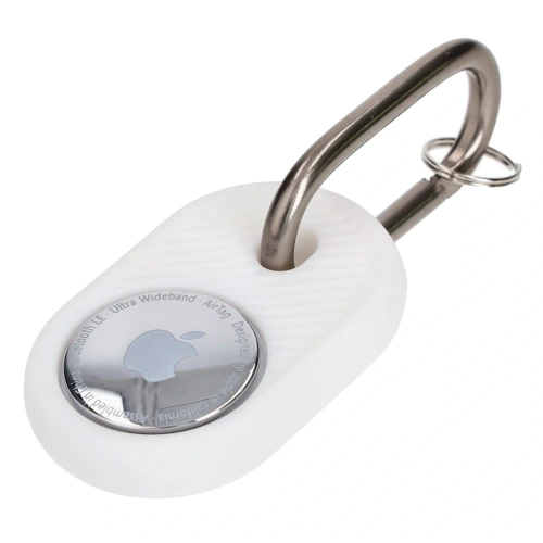 Etui Bizon Case Locator Travel do Apple AirTag białe