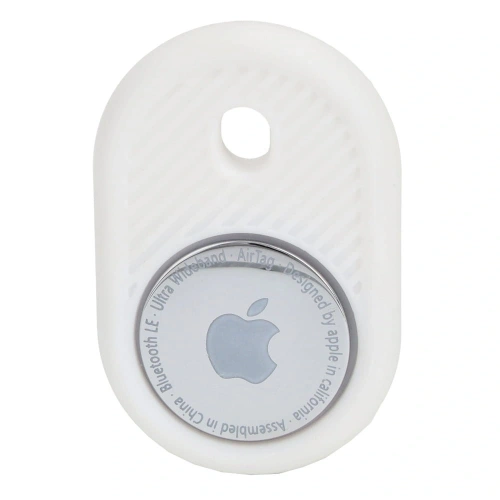 Etui Bizon Case Locator Travel do Apple AirTag białe
