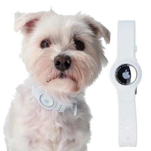 Etui Bizon Case Locator Pets do Apple AirTag białe