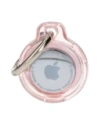 Etui Bizon Case Locator Keychain do Apple AirTag průhledně růžové