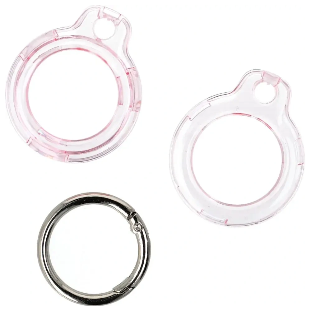 Bizon Case Locator Keychain Apple AirTag clear-pink