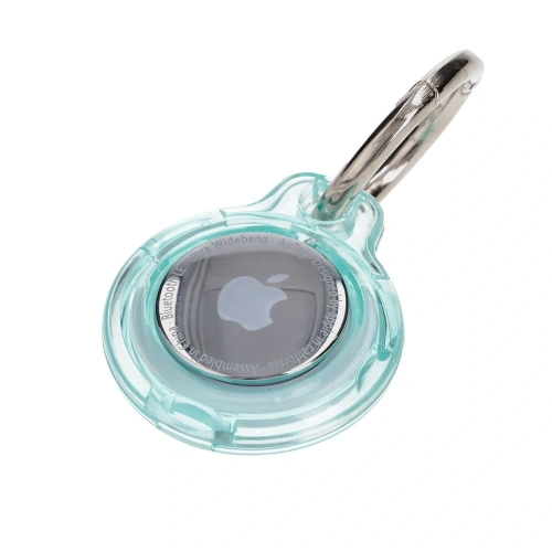 Etui Bizon Case Locator Keychain do Apple AirTag przezroczysto-miętowe