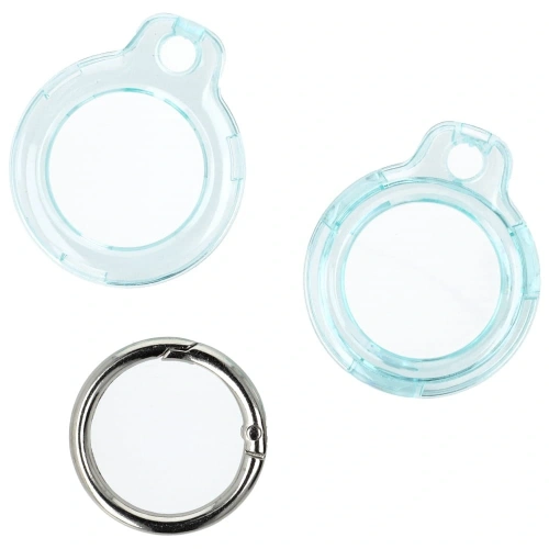 Etui Bizon Case Locator Keychain do Apple AirTag przezroczysto-miętowe