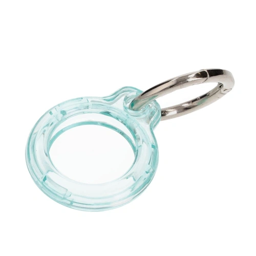 Etui Bizon Case Locator Keychain do Apple AirTag przezroczysto-miętowe