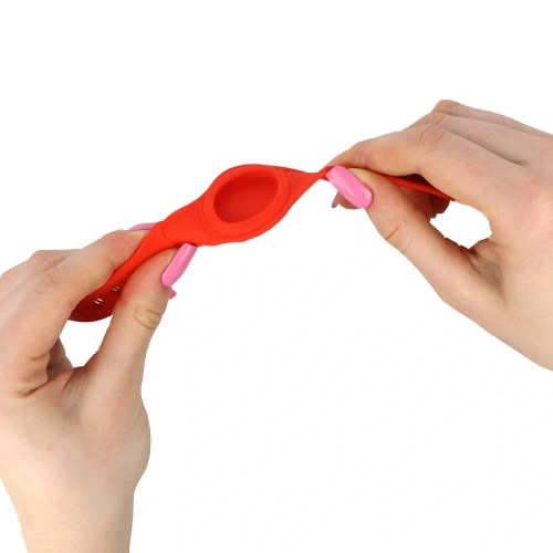 Etui Bizon Case Locator Pets do Apple AirTag czerwone