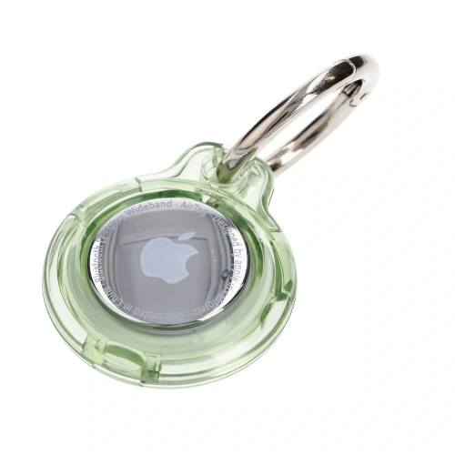 Etui Bizon Case Locator Keychain do Apple AirTag przezroczysto-zielone