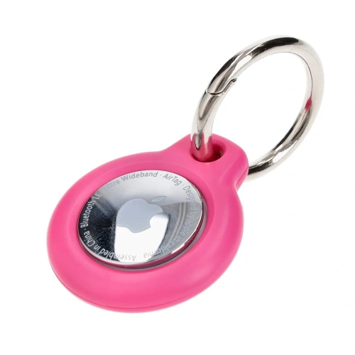 Etui Bizon Case Locator Keychain do Apple AirTag różowe