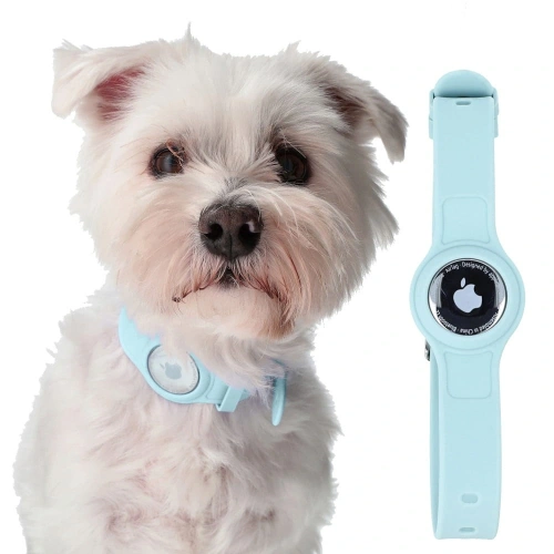 Etui Bizon Case Locator Pets do Apple AirTag turkusowe