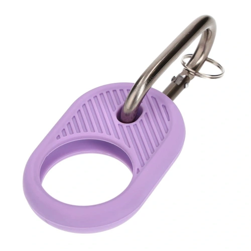 Etui Bizon Case Locator Travel do Apple AirTag fioletowe