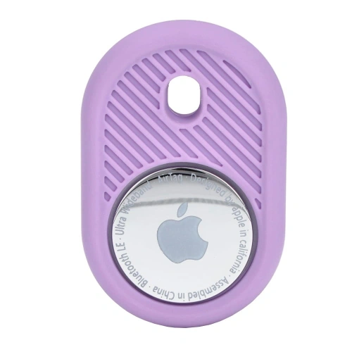 Etui Bizon Case Locator Travel do Apple AirTag fioletowe