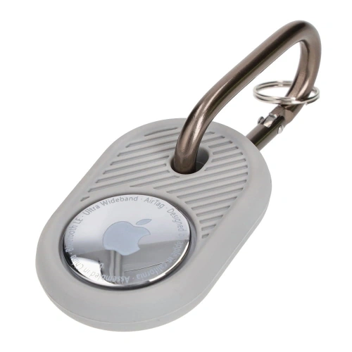 Etui Bizon Case Locator Travel do Apple AirTag szare
