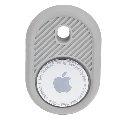 Etui Bizon Case Locator Travel do Apple AirTag szare