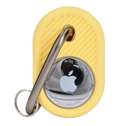 Etui Bizon Case Locator Travel do Apple AirTag żółte