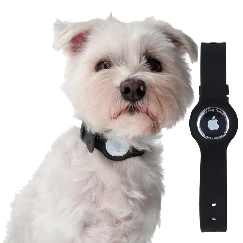 Etui Bizon Case Locator Pets do Apple AirTag czarne