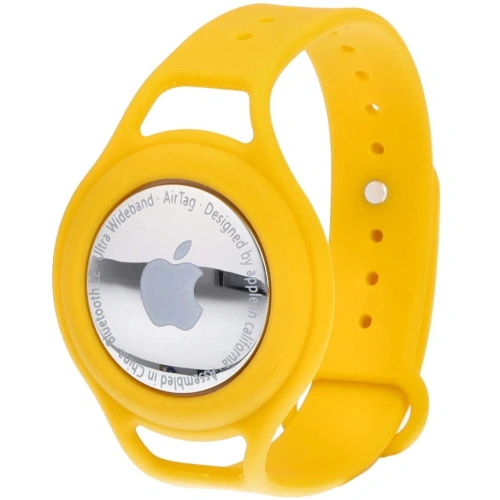 Etui Bizon Case Locator Child do Apple AirTag żółte