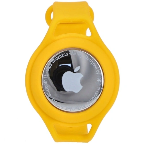 Etui Bizon Case Locator Child do Apple AirTag żółte