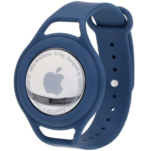 Etui Bizon Case Locator Child do Apple AirTag niebieskie